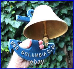 USS Columbia CL-56 Wall Mount Ships Bell & Anchor by J and L Mayall 11