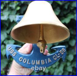 USS Columbia CL-56 Wall Mount Ships Bell & Anchor by J and L Mayall 11