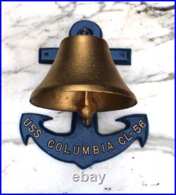 USS Columbia CL-56 Wall Mount Ships Bell & Anchor by J and L Mayall 11