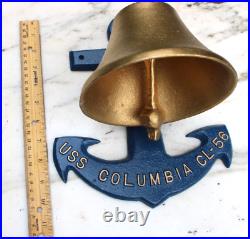 USS Columbia CL-56 Wall Mount Ships Bell & Anchor by J and L Mayall 11