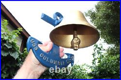 USS Columbia CL-56 Wall Mount Ships Bell & Anchor by J and L Mayall 11