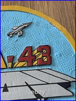 USS Coral Sea Plaque Solid Wood Hand Painted CV-43 Aircraft Carrier U. S. Navy