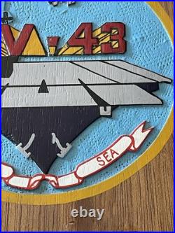 USS Coral Sea Plaque Solid Wood Hand Painted CV-43 Aircraft Carrier U. S. Navy