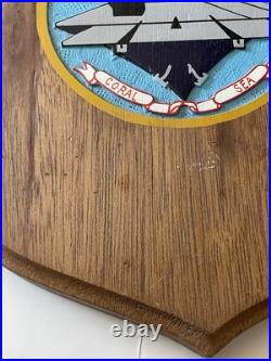USS Coral Sea Plaque Solid Wood Hand Painted CV-43 Aircraft Carrier U. S. Navy