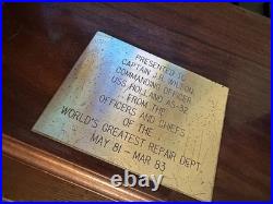 USS Holland AS-32 Hundley Class Fog Bell & Waterbury Naval Wheel Maritime Clock