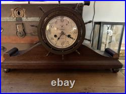 USS Holland AS-32 Hundley Class Fog Bell & Waterbury Naval Wheel Maritime Clock