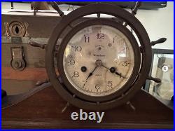 USS Holland AS-32 Hundley Class Fog Bell & Waterbury Naval Wheel Maritime Clock