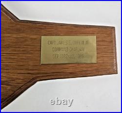 USS John F. Kennedy CVA 67 Aircraft Carrier Plaque, Wood / Brass, US Navy