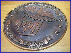 USS LAWRENCE DDC-4 UNITED STATES NAVY Brass Plaque Guided Missile Destroyer USN