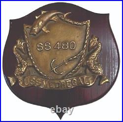 USS Medregal SS 480, Brass Plaque, 4 lbs 14 oz, 10x10 inches c7919