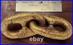 USS Michigan 1844 Anchor Chain Plaque First Iron Hulled U. S. Navy Warship