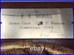 USS Michigan 1844 Anchor Chain Plaque First Iron Hulled U. S. Navy Warship