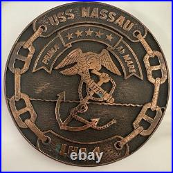 USS Nassau (LHA-4) Tarawa-Class Amphibious Assault Ship Bronze Copper 7 Plaque