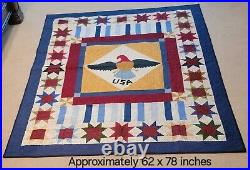 USS Navy Constant MSO-427 Reunion Quilt Gratitude Coverlette Eagle Stars Liberty