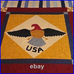 USS Navy Constant MSO-427 Reunion Quilt Gratitude Coverlette Eagle Stars Liberty