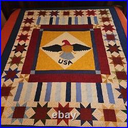 USS Navy Constant MSO-427 Reunion Quilt Gratitude Coverlette Eagle Stars Liberty