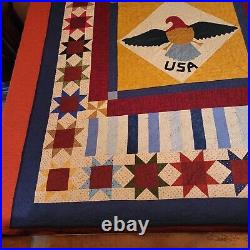 USS Navy Constant MSO-427 Reunion Quilt Gratitude Coverlette Eagle Stars Liberty