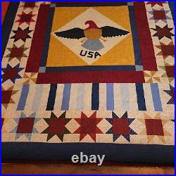 USS Navy Constant MSO-427 Reunion Quilt Gratitude Coverlette Eagle Stars Liberty