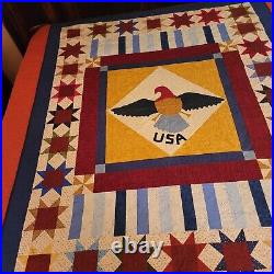 USS Navy Constant MSO-427 Reunion Quilt Gratitude Coverlette Eagle Stars Liberty