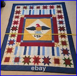 USS Navy Constant MSO-427 Reunion Quilt Gratitude Coverlette Eagle Stars Liberty