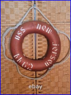 USS New Jersey BB-62 Life Ring Obtain After Service In The Persian Gulf Late 80s