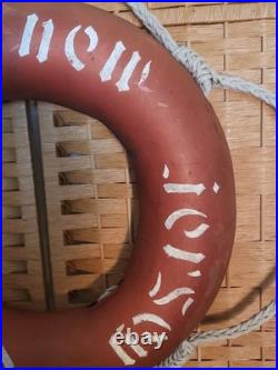 USS New Jersey BB-62 Life Ring Obtain After Service In The Persian Gulf Late 80s