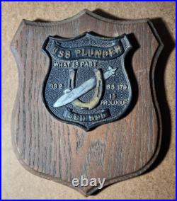 USS PLUNGER SSN 595 Submarine Ships Plaque SS2 SS179 Vintage