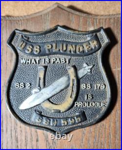USS PLUNGER SSN 595 Submarine Ships Plaque SS2 SS179 Vintage