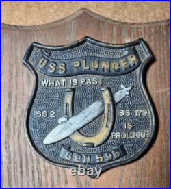 USS PLUNGER SSN 595 Submarine Ships Plaque SS2 SS179 Vintage