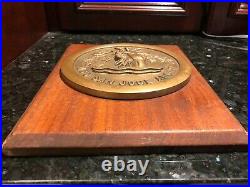 USS SAN JOSE ASF-7 Bronze Bronze Plaque on Wood Vintage US Navy
