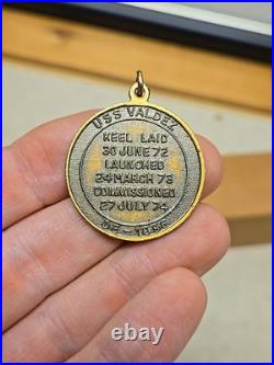 USS Valdez DE-1096 Navy Commissioning Medal & Clip Navy CPO Estate RARE SET
