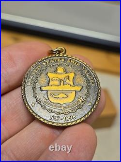 USS Valdez DE-1096 Navy Commissioning Medal & Clip Navy CPO Estate RARE SET