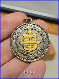 USS Valdez DE-1096 Navy Commissioning Medal & Clip Navy CPO Estate RARE SET