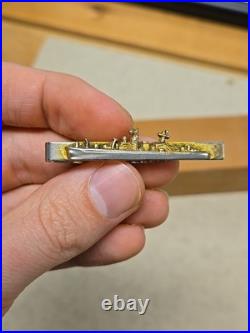 USS Valdez DE-1096 Navy Commissioning Medal & Clip Navy CPO Estate RARE SET