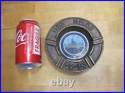 USS WELCH PG-93 UNITED STATES NAVY GUNBOAT Old Brass Ashtray Tray USN