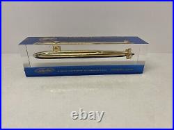 USS West Virginia SSBN 736 Brass Submarine In Lucite Commonwealth Castings HTF