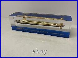 USS West Virginia SSBN 736 Brass Submarine In Lucite Commonwealth Castings HTF