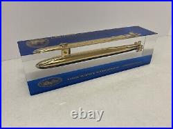 USS West Virginia SSBN 736 Brass Submarine In Lucite Commonwealth Castings HTF