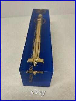 USS West Virginia SSBN 736 Brass Submarine In Lucite Commonwealth Castings HTF