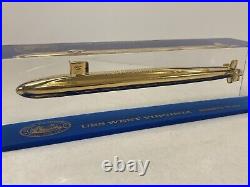 USS West Virginia SSBN 736 Brass Submarine In Lucite Commonwealth Castings HTF