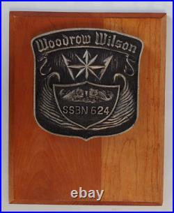 USS Woodrow Wilson SSBN 624 Plaque, Metal and Wood, Submarine