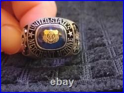 United States Merchant Marine Usmm/En Ring Sterling Silver Size 13