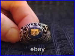 United States Merchant Marine Usmm/En Ring Sterling Silver Size 13