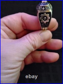 United States Merchant Marine Usmm/En Ring Sterling Silver Size 13