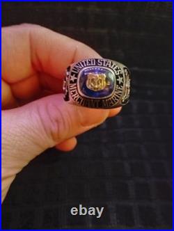 United States Merchant Marine Usmm/En Ring Sterling Silver Size 13