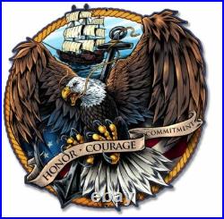 United States Navy Clipper Ship Eagle 18 Heavy Duty USA Made Metal Decor Sign