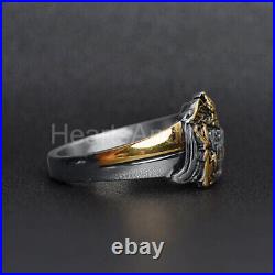 United States Navy Emblem Military Women's Ring 14k Two Tone Gold Plated