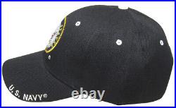 United States Navy Emblem US Navy On Bill Black With Shadow Embroidered Cap Hat