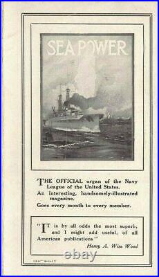 United States Navy League WWI Military Sea Power Magazine Brochure 1917