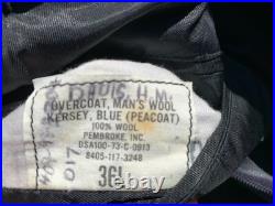 United States Navy Man's Wool Kersey Pembroke Inc. Peacoat